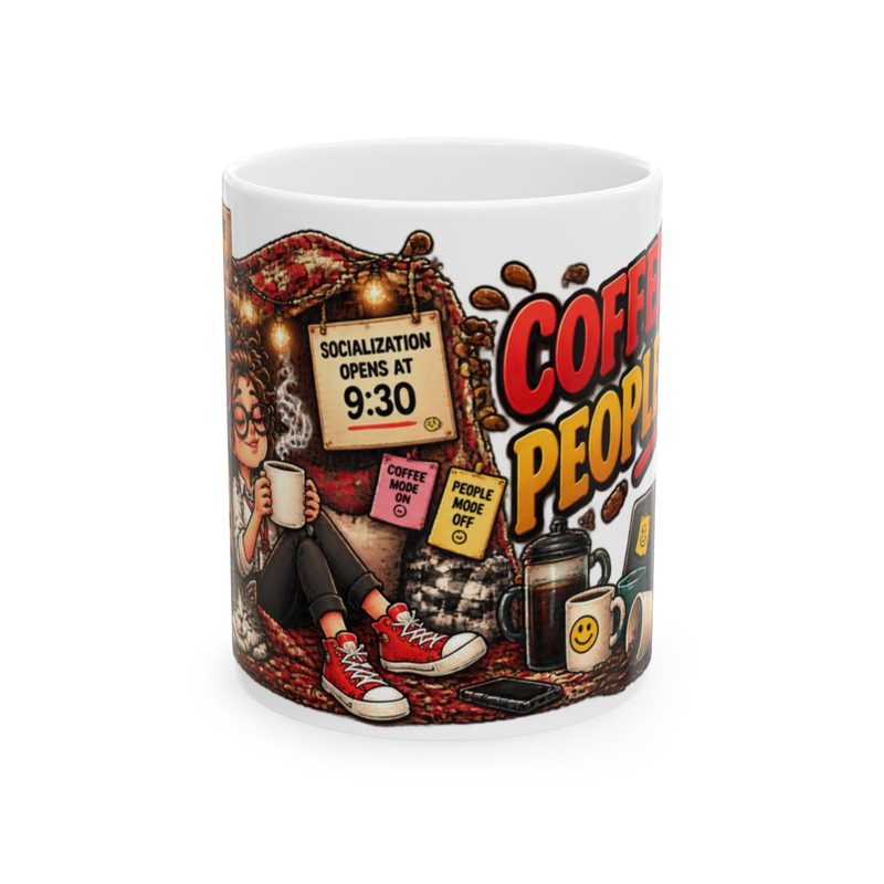 Coffee Now People Later mug