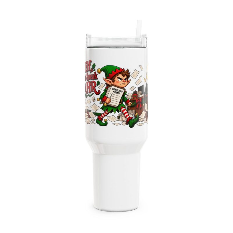 Elf Asked for HR — Tumbler